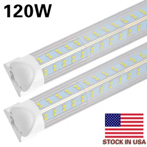 20PCS 8ft LED Tube Light ,120W 12500lm,Clear Lens Cover