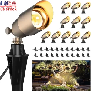 Solid Brass Outdoor Uplights 12V Low Voltage LED Landscape