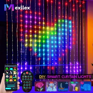 Colorful Smart LED Window Hanging Curtain Lights,